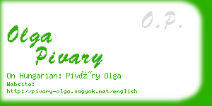 olga pivary business card